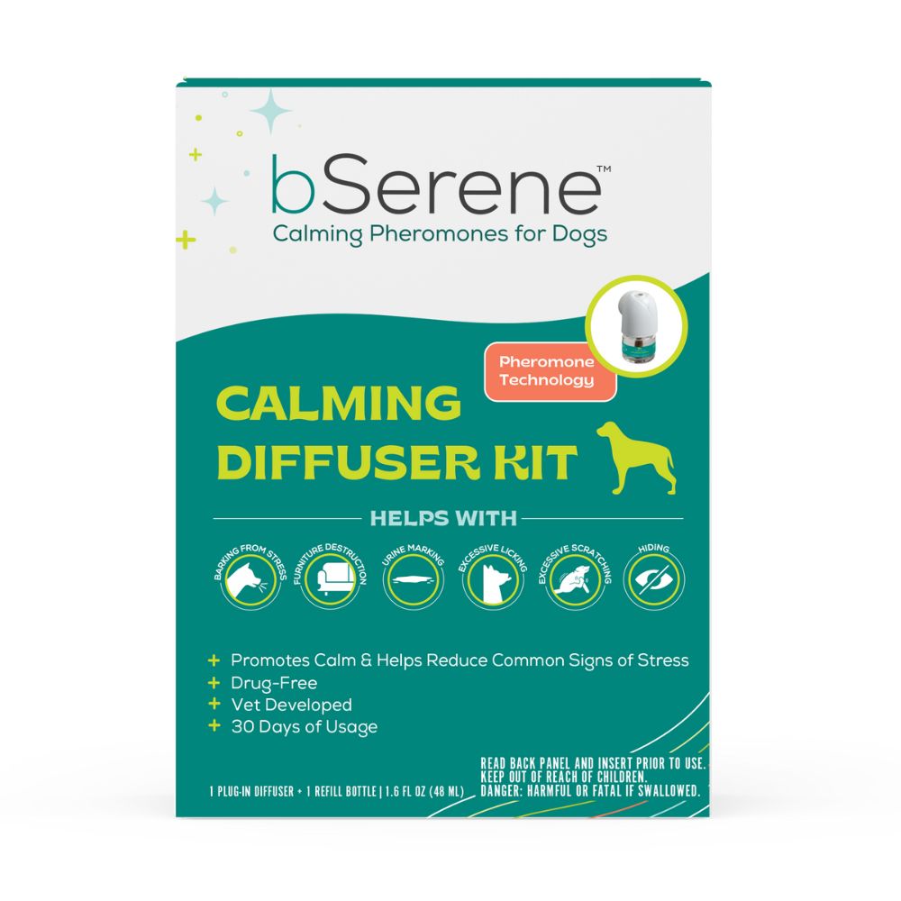 bSerene Dog Calming Diffuser Kit - Pheromone Therapy for Stress, Barking & Anxiety Relief