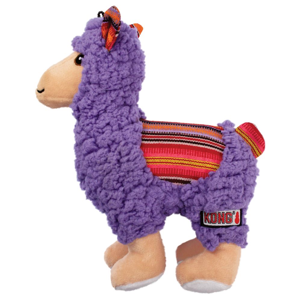 KONG Plush Dog Toy - Soft, Squeaky & Crinkly for Indoor Interactive Play - Sherps Llama