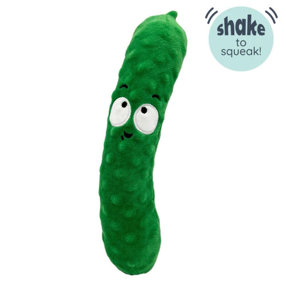 Huxley & Kent Fetchies® Plush Dog Toy - Crinkle & Squeaker for Interactive Play - Dell Pickle