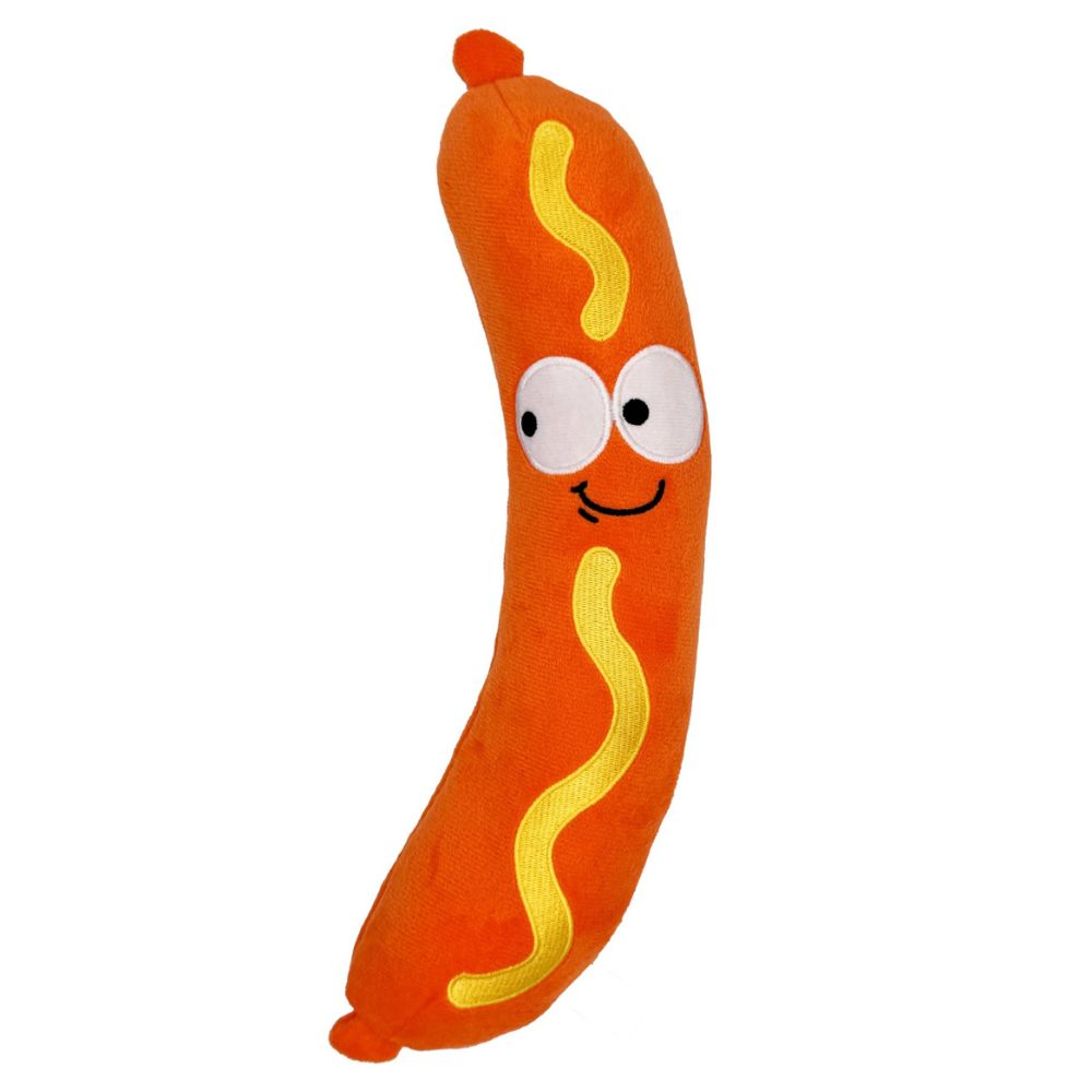 Huxley & Kent Fetchies® Plush Dog Toy - Crinkle & Squeaker for Interactive Play - Sammy Sausage