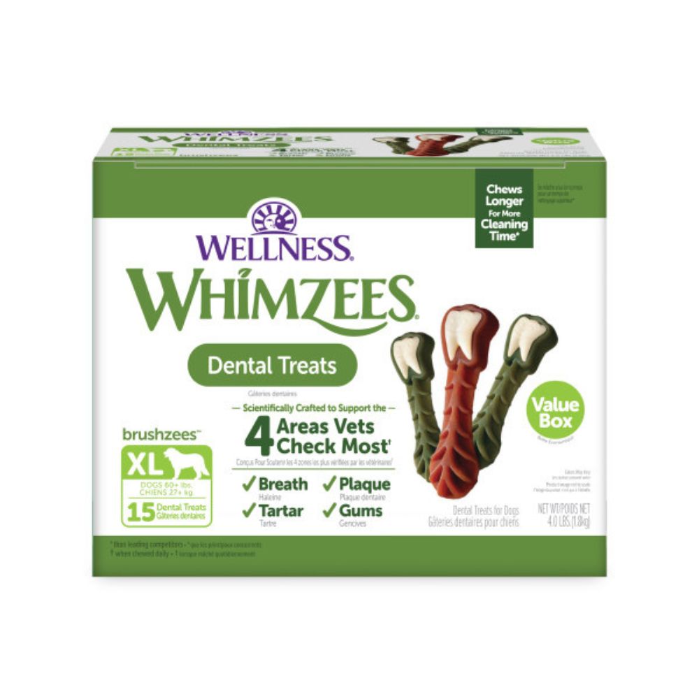 WHIMZEES Dog Dental Treat - Brushzees Natural Grain Free Dental Chews - XLarge Breed