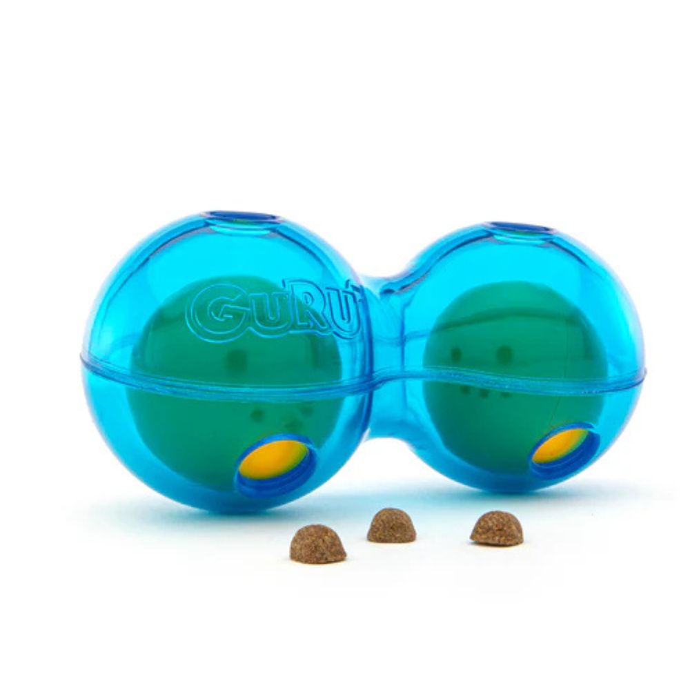 GURU Pet Company Dog Toy - Duo Ball Treat Dispenser for Mental Enrichment & Play with Durable ChewPro™ Rubber