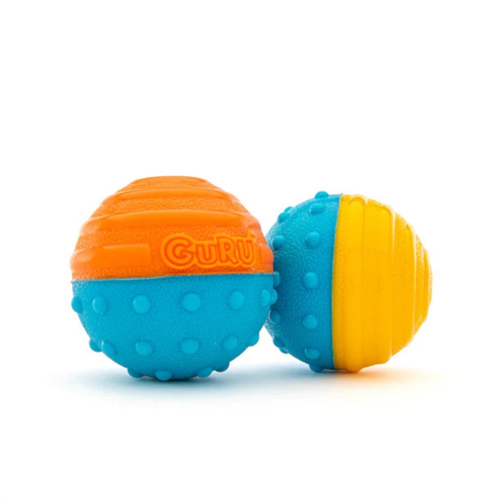 GURU Pet Company Dog Toy - Crunch & Squeak Ball for Interactive Play with Durable ChewPro™ Rubber
