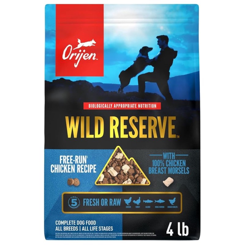 Orijen Wild Reserve Dry Dog Food - High Protein Free Run Chicken Recipe with Freeze Dried Chicken Breast