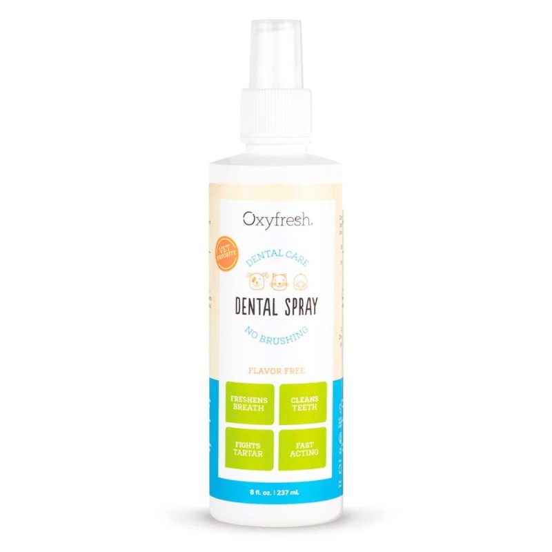 Oxyfresh Premium Pet Dental Spray - Fast, Easy Bad Breath Eliminator for Dogs & Cats - No Brush Oral Care