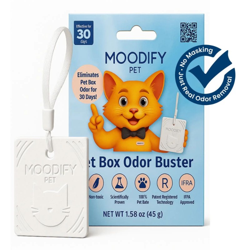 Moodify Pet Cat Litter Box Odor Eliminator - Natural, Long Lasting Freshness & Smell Neutralizer