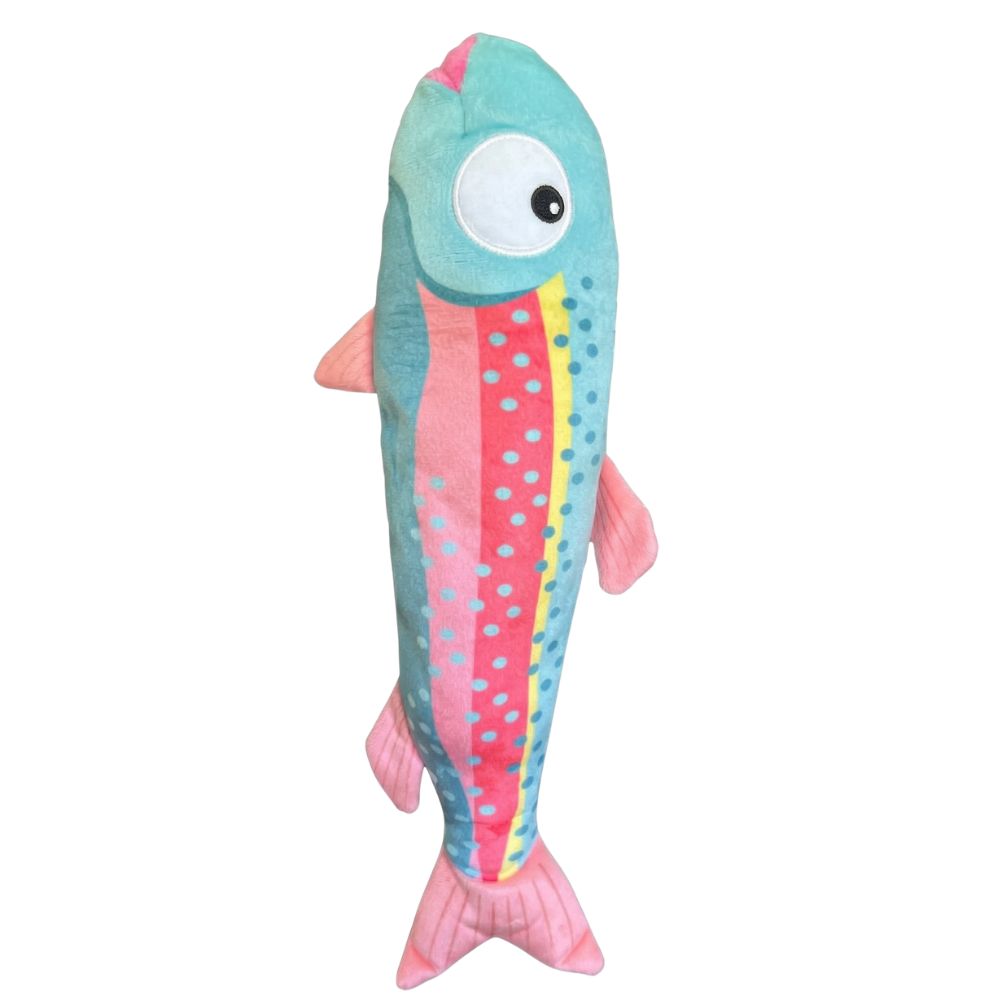 Huxley & Kent Fetchies® Plush Dog Toy - Crinkle & Squeaker for Interactive Play - Travis Trout