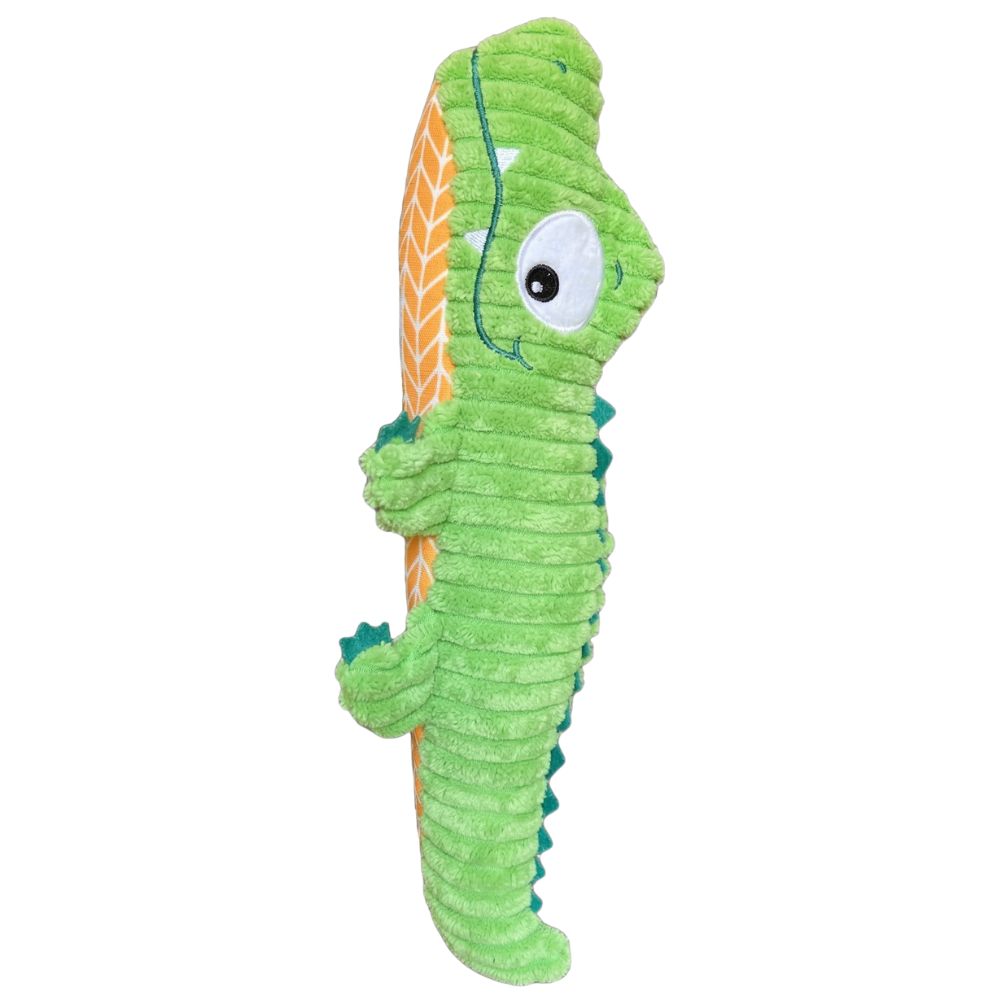 Huxley & Kent Fetchies® Plush Dog Toy - Crinkle & Squeaker for Interactive Play - Gus Gator