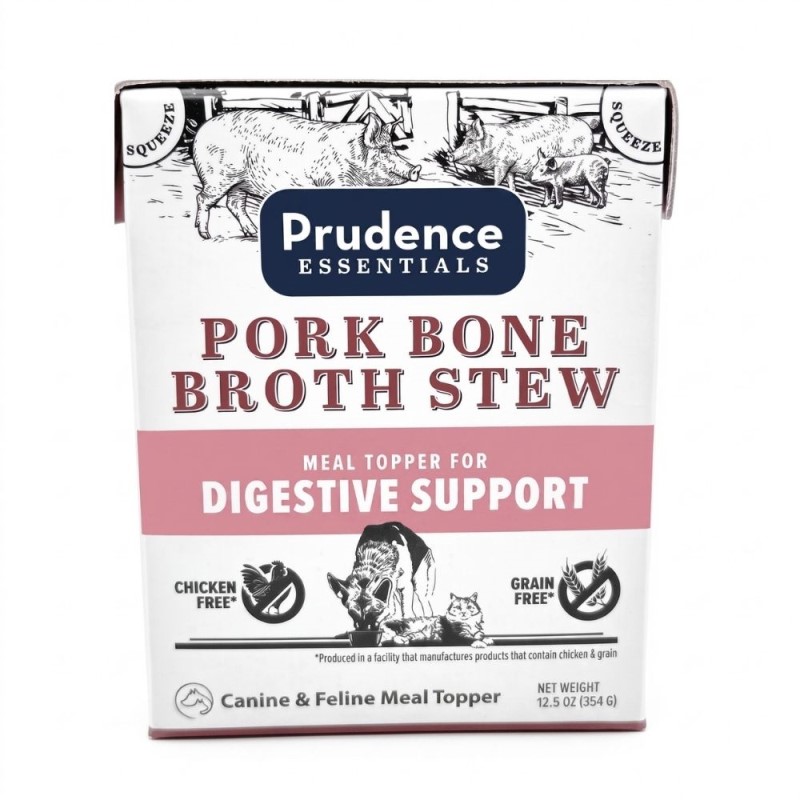 Prudence Essentials Cat & Dog Meal Topper - Digestive Support Pork Bone Broth Stew