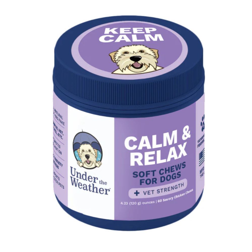 Under the Weather Calming Soft Chews for Dogs - All Natural Anxiety & Stress Relief with Ginger & Chamomile