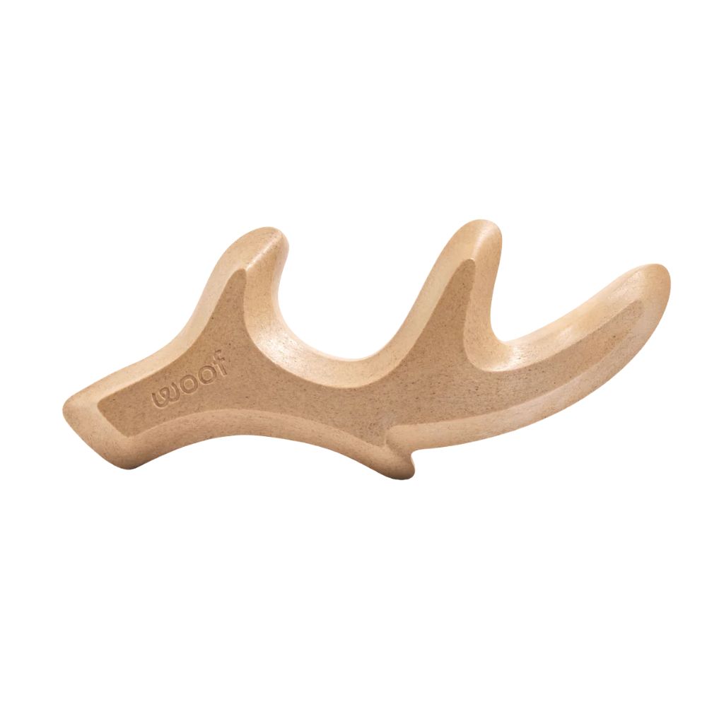 Woof HonestChew Dog Toy - Durable Plant Based Chew for Safe Long Lasting Play - Antler Bone