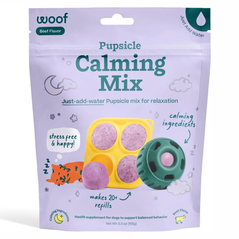 Woof Calming Pupsicle Dog Treat Mix - DIY Frozen Pops Refill for Stress Relief