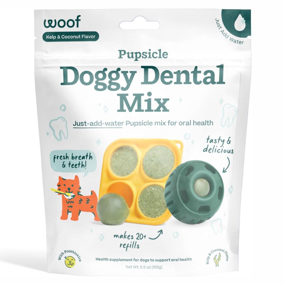 Woof Dental Pupsicle Dog Treat Mix - DIY Frozen Pops Refill for Teeth Cleaning