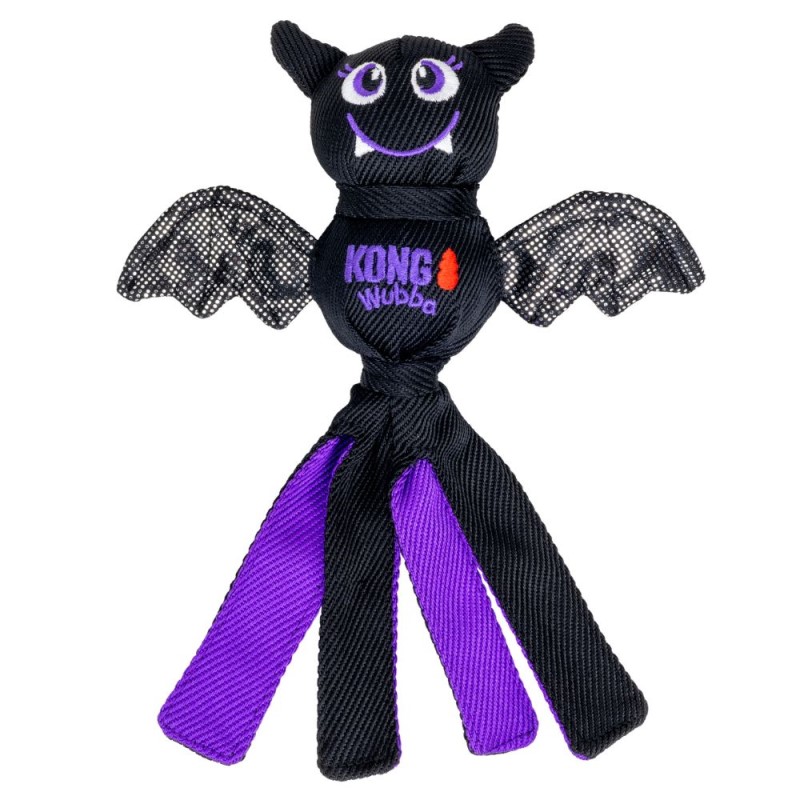 KONG Wubba™ Dog Toy - Durable Nylon for Tugging, Shaking & Squeaky Fetch - Halloween Bat