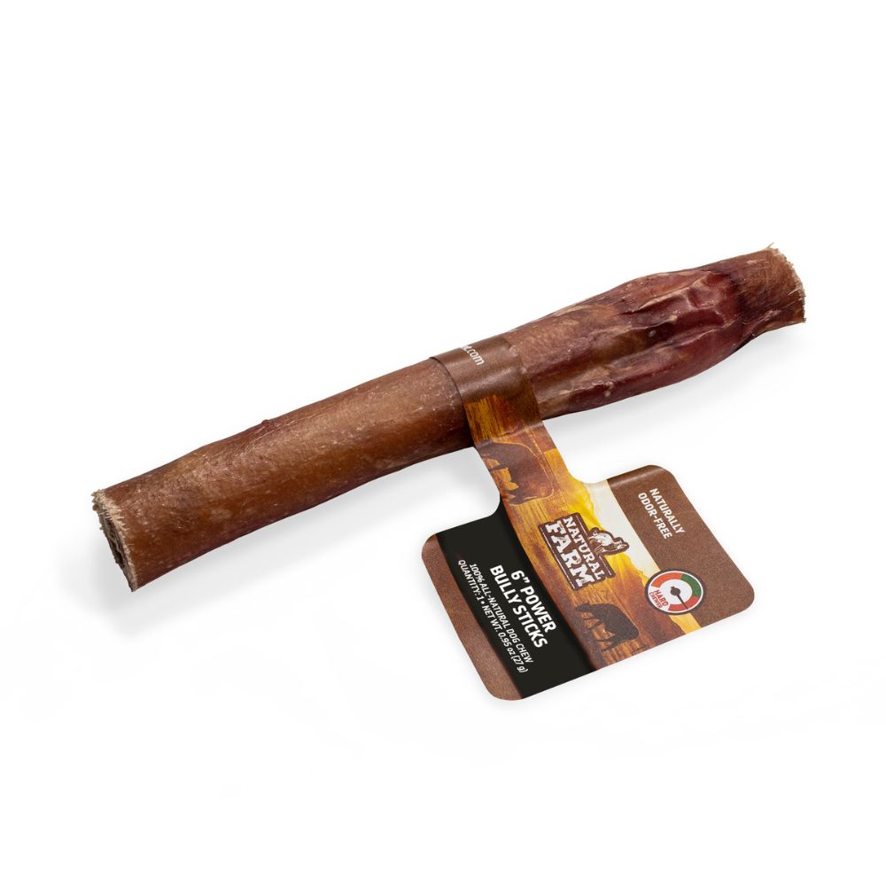 Natural Farm Power Bully Stick Dog Chew - Limited Ingredients & High Protein