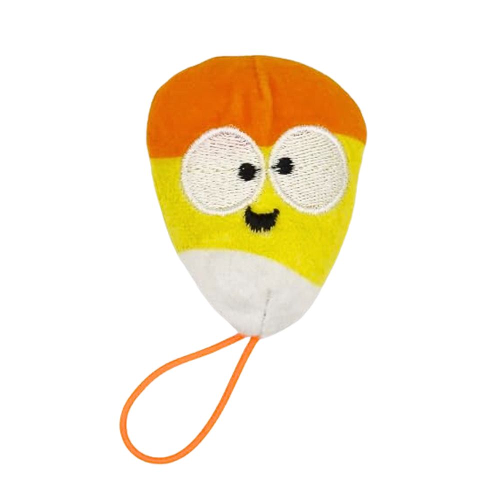 Huxley & Kent Plush Cat Toy - Elastic Launcher, Crinkle & Catnip for Interactive Holiday Play - Kookie Korn Flinger