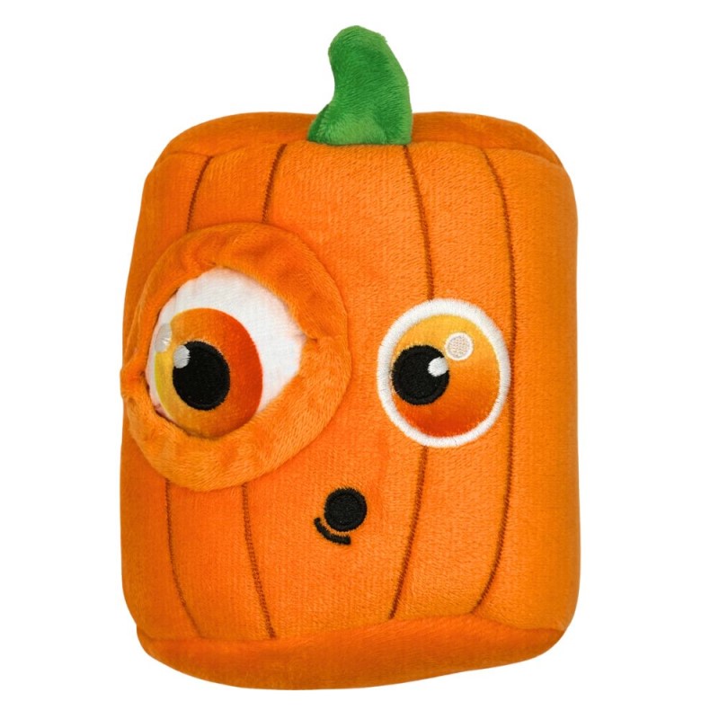 Huxley & Kent Pop ’n Fetch Interactive Dog Toy - 2 in 1 Plush & TPR Ball for Fetch, Tug & Treat Hiding - Pumpkin Pop Eye