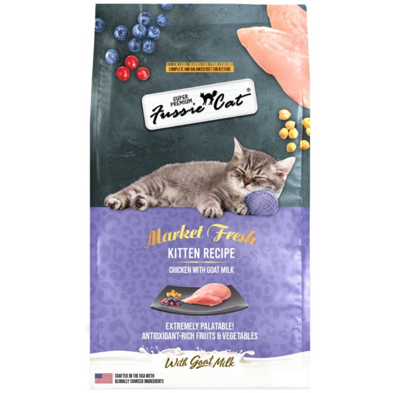 Fussie Cat Market Fresh Dry Kitten Food - Growth Focused Chicken with Goat Milk