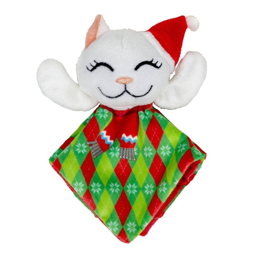 KONG Crackles Plush Cat Toy - Soft & Crinkly with Catnip - Santa Kitty
