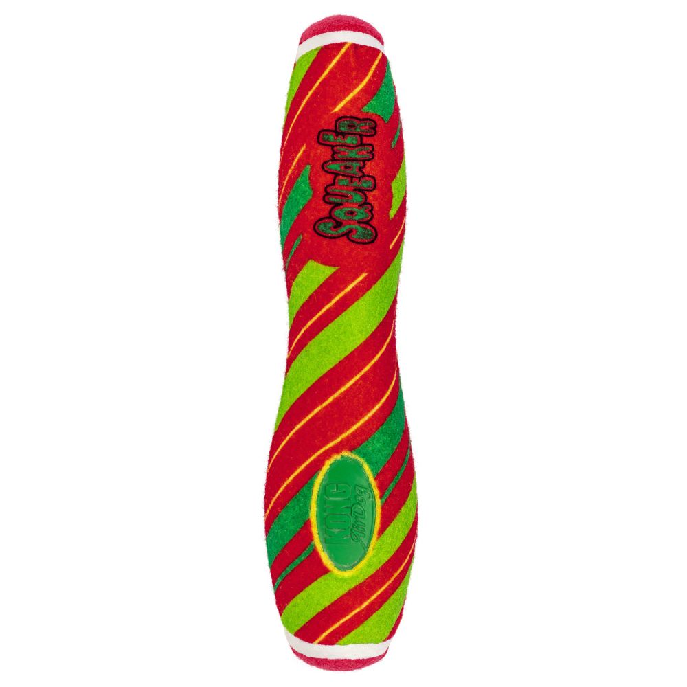 KONG AirDog Squeaker Stick Dog Toy - Non Abrasive Tennis Felt for Squeaking & Fetch - Limited Edition Christmas Assorted