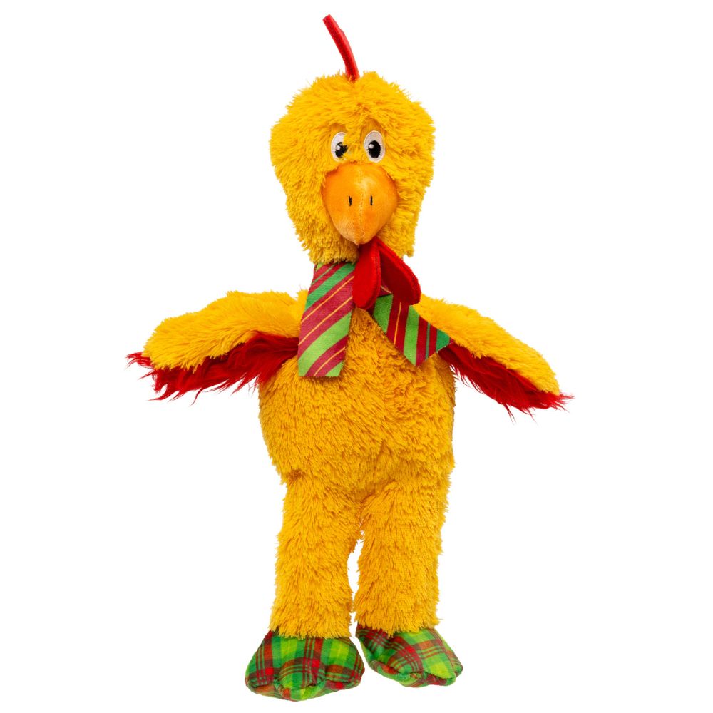 KONG Knots Dog Toy - Soft Plush with Durable Rope for Tug, Shake & Fetch Play - Christmas Chicken
