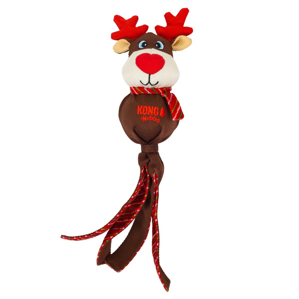 KONG Wubba™ Holiday Dog Toy - Durable Nylon for Tugging, Shaking & Squeaky Fetch - Limited Edition Christmas Assorted