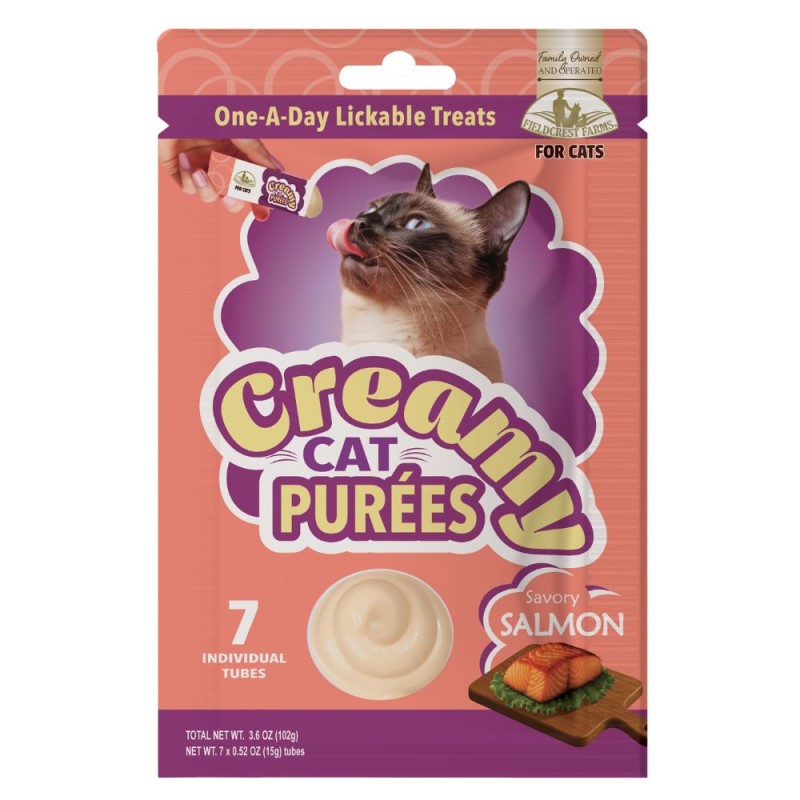 Fieldcrest Farms Creamy Cat Purees Hydrating Lickable Squeeze Treats