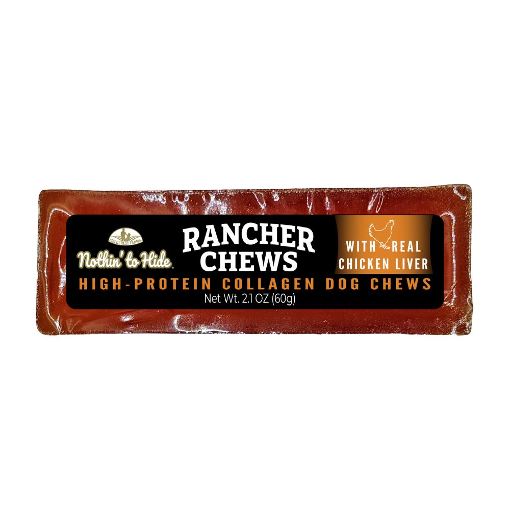 Nothin' To Hide Rancher Collagen Dog Chew - High Protein, Gluten Free & Limited Ingredient - Chicken Liver