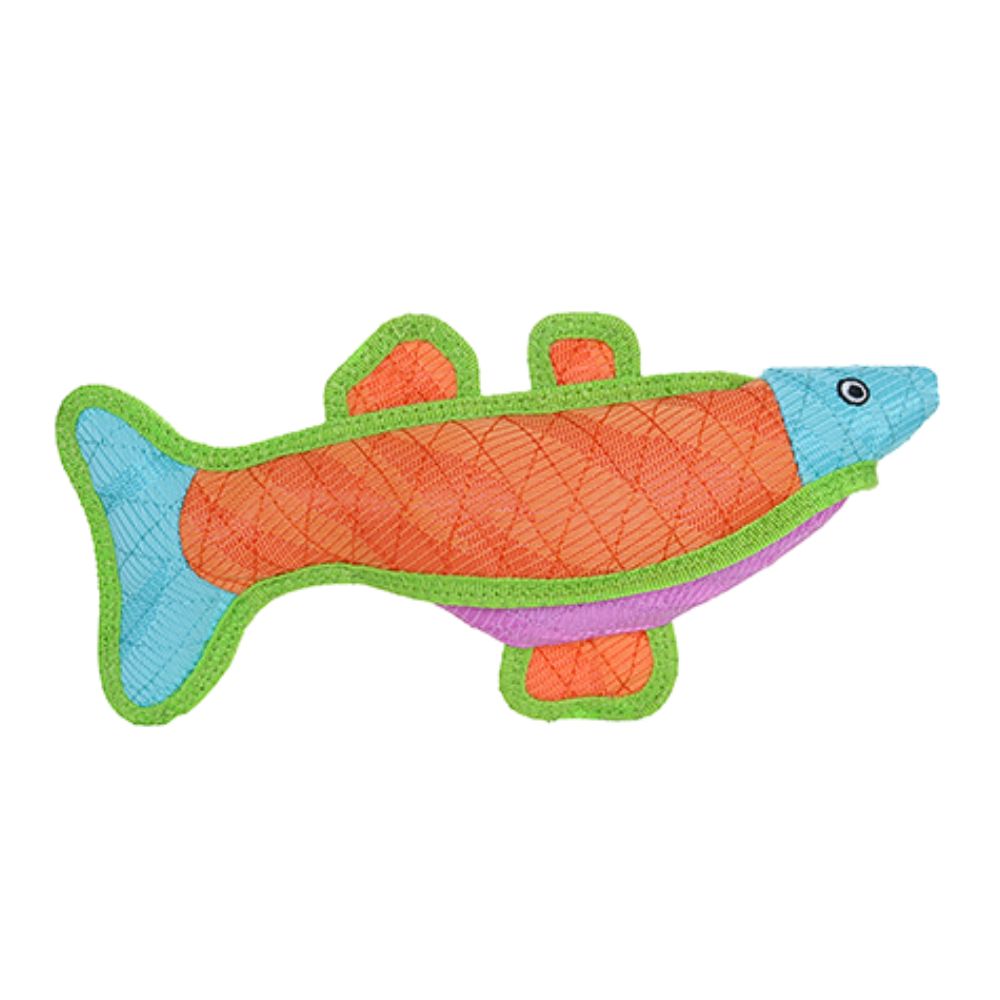 TUFFY DuraForce® Plush Dog Toy - Durable Multi Layer Fabric with Squeaker for Interactive Play - Fish