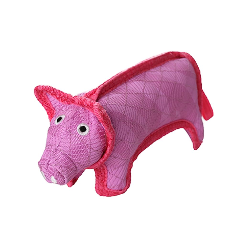 TUFFY DuraForce® Plush Dog Toy - Durable Multi Layer Fabric with Squeaker for Interactive Play - Pinky the Pig