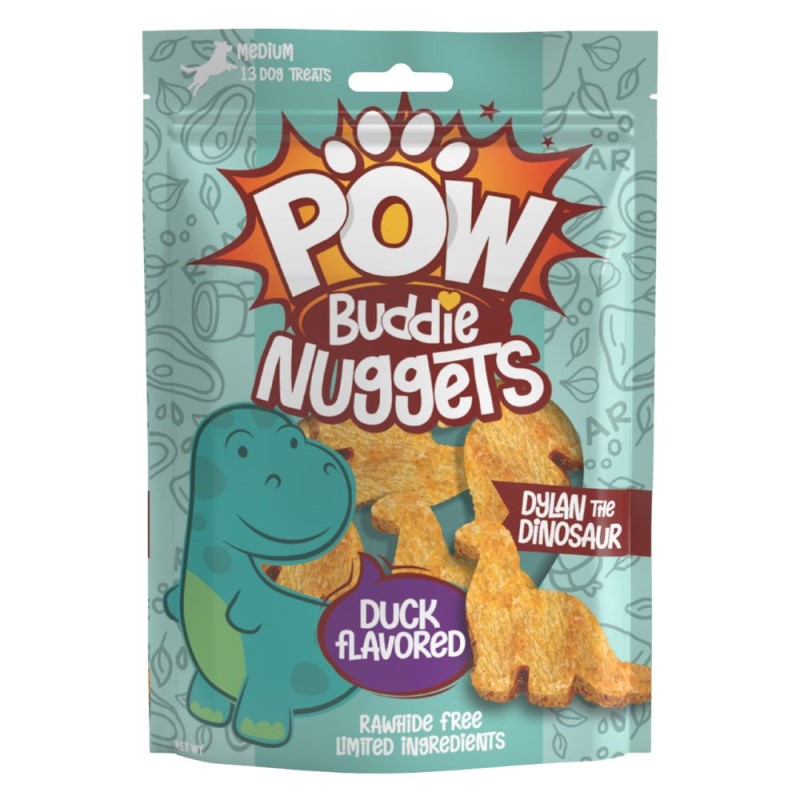 Fieldcrest Farms Pow Buddie Nuggets Dog Treats - Crunchy Textured Bites - Duck Flavored