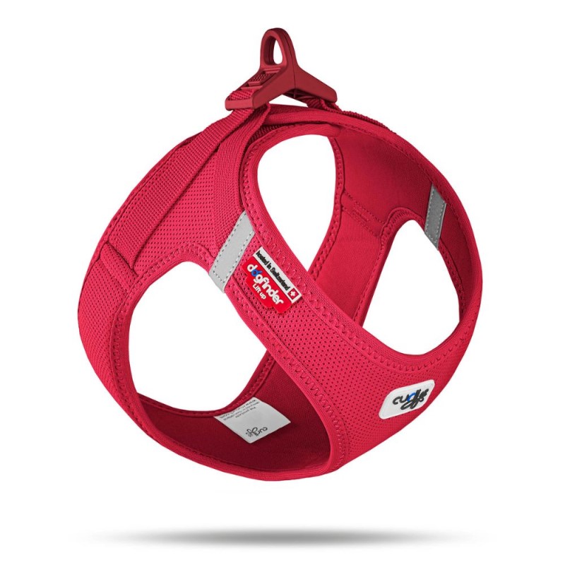 Curli Air Mesh Clasp Vest Dog Harness - Lightweight Step In & Ergonomic No Choke Cooling Mesh Design - Red
