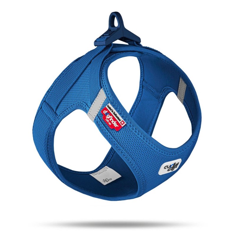 Curli Air Mesh Clasp Vest Dog Harness - Lightweight Step In & Ergonomic No Choke Cooling Mesh Design - Blue