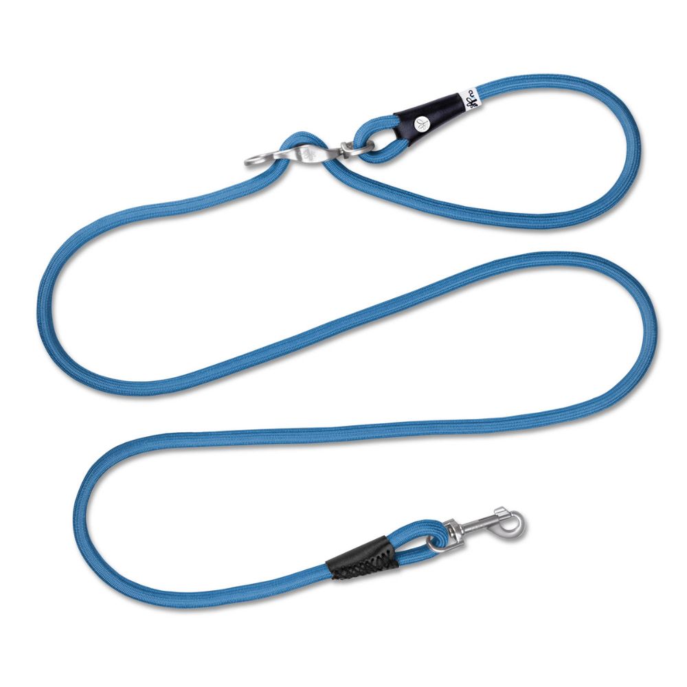 Curli Vario Comfort Dog Leash - Adjustable Shock Absorbing Heavy Duty Climbing Rope Lead - Blue