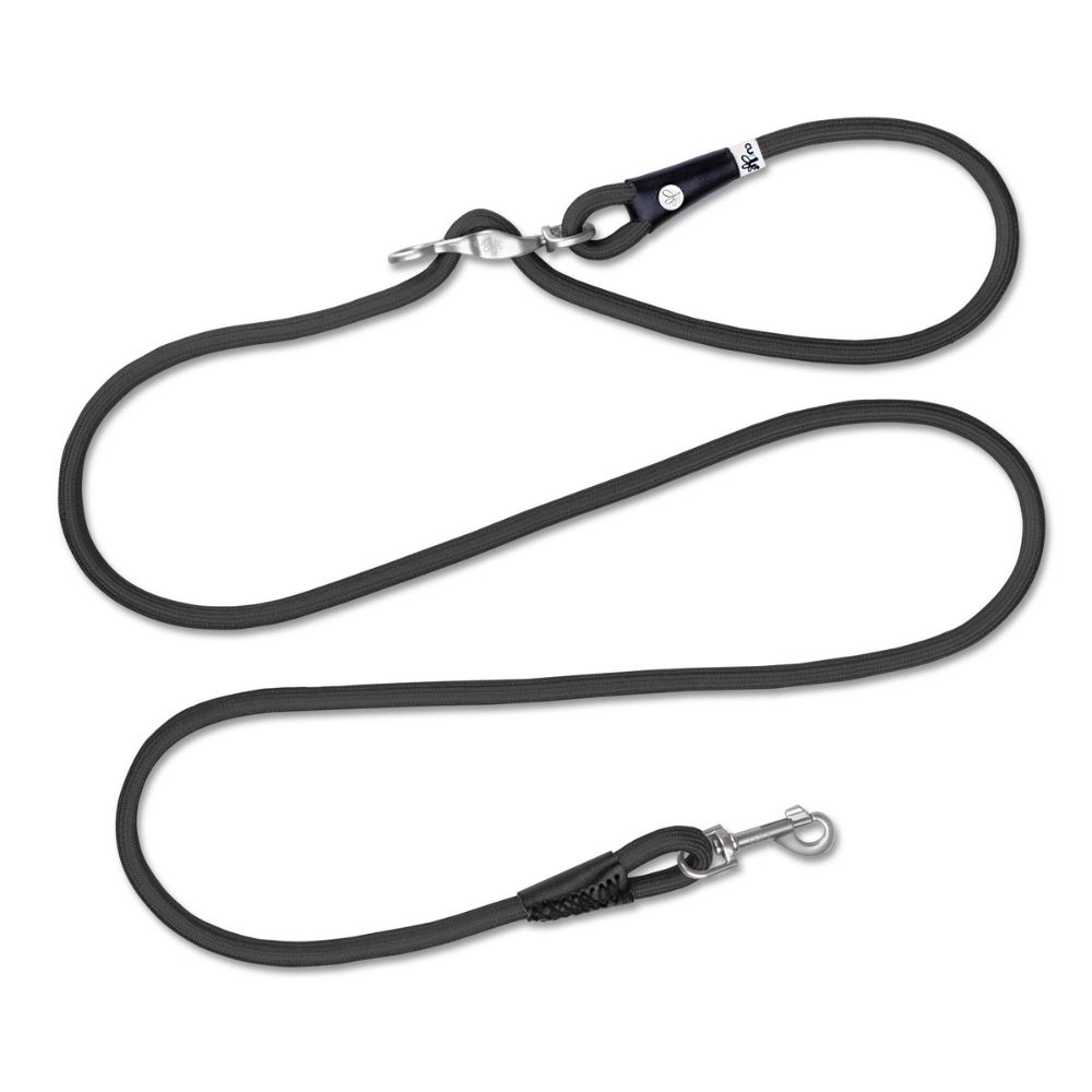 Curli Vario Comfort Dog Leash - Adjustable Shock Absorbing Heavy Duty Climbing Rope Lead - Black
