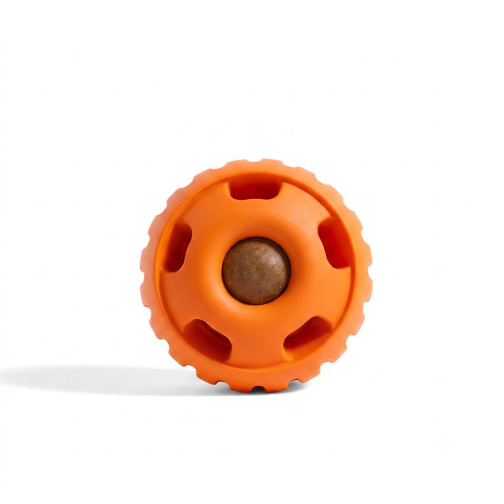 Woof Pupsicle Dog Toy - Durable Interactive Treat Dispenser for Long Lasting Enrichment - Orange