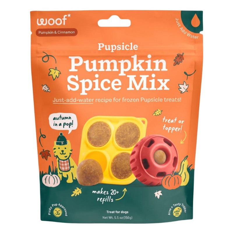 Woof Pupsicle Dog Treat Mix - Just Add Water DIY Frozen Pops Refill - Pumpkin Spice
