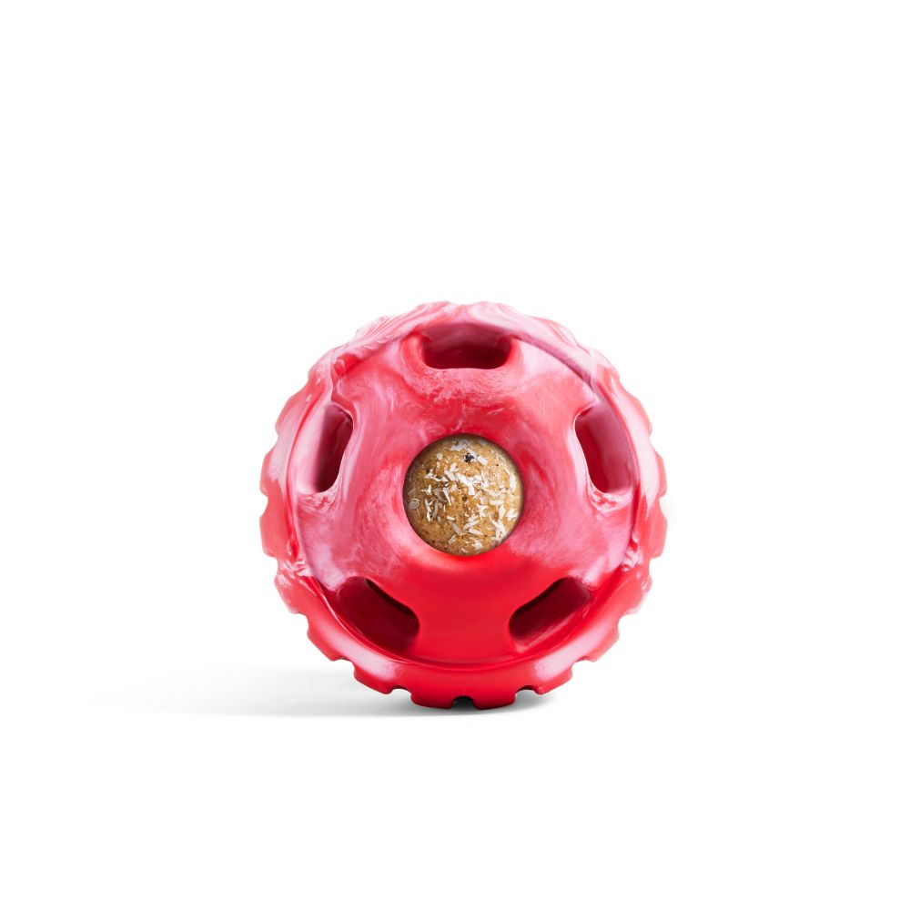 Woof Pupsicle Dog Toy - Durable Interactive Treat Dispenser for Long Lasting Enrichment - Red & White Swirl