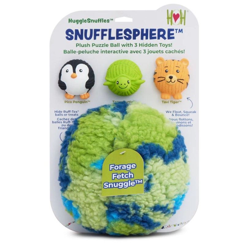 Hugglehounds HuggleSnuffles™ SnuffleSphere™ Puzzle Ball Dog Toy - 6-in-1 Interactive Foraging Set