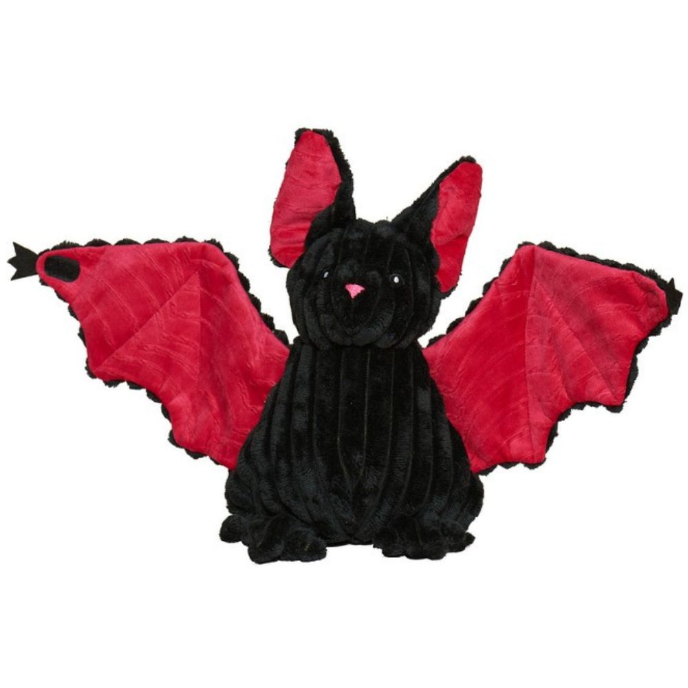 HuggleHounds Plush Dog Toy - Durable with Tuffut Technology & Squeakers - Batilda Bat