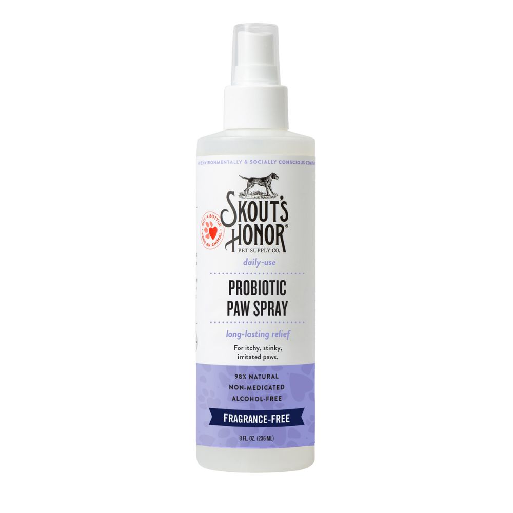 Skout's Honor Probiotic Paw Spray - Soothing Topical Relief for Itchy, Stinky Paws - Fragrance Free
