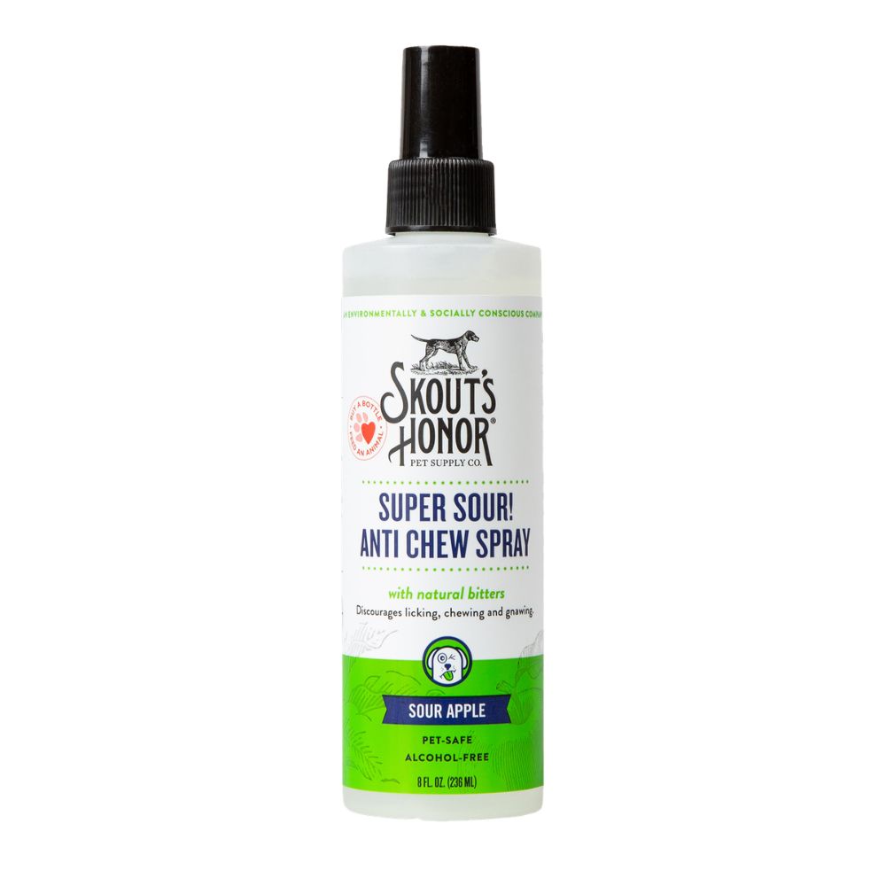 Skout's Honor Super Sour! Anti Chew Spray - Ultra Bitter Taste Deterrent for Dogs & Cats