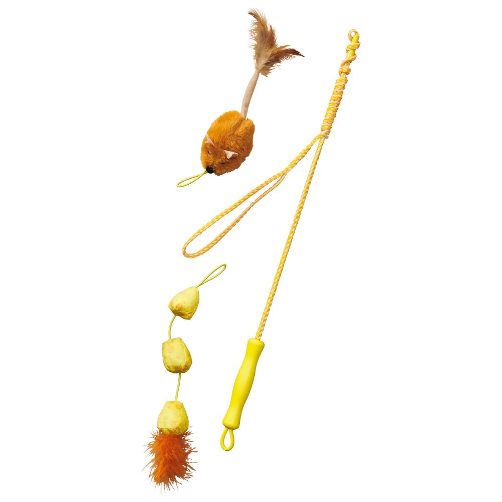 Spot Loopity Loop Mouse & Cheese Wand Cat Toy - Interchangeable Interactive Teaser