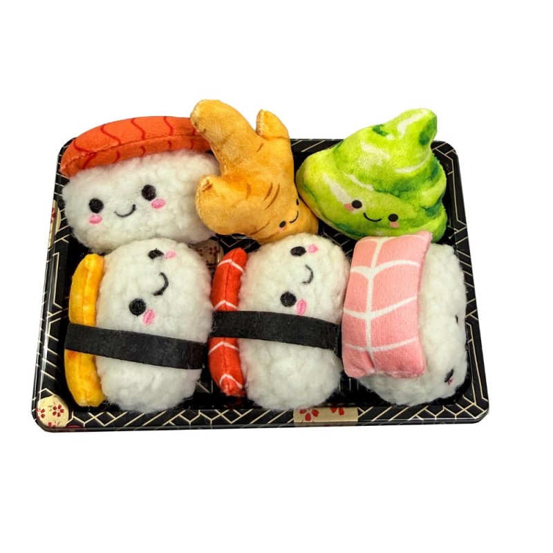 Spot Sushi Nigiri Plush Cat Toy - Lightweight with Catnip for Batting & Pouncing Fun - 6 Pack