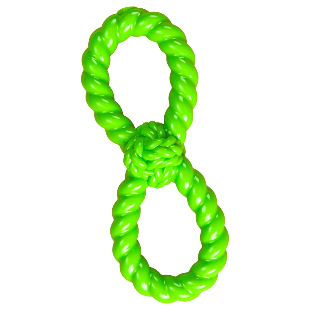 Spot Play Strong Flex Figure Eight Tug Dog Toy - Durable Flexible Rubber for Chewing, Fetch & Tugging Fun