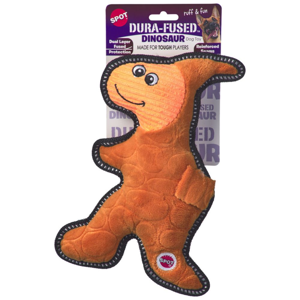Spot Dura Fuse Dinosaur Dog Toy - Durable Triple Layers with Reinforced Seams - Assorted