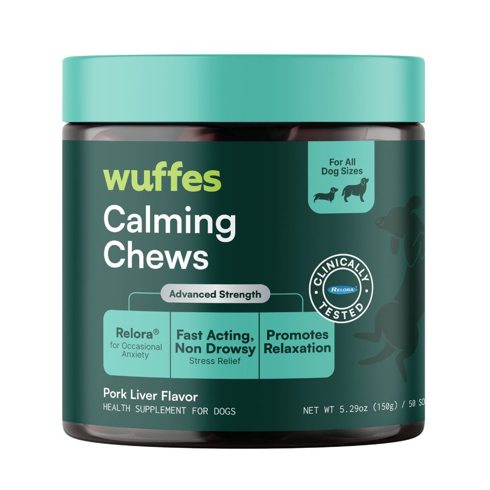 Wuffes Calming Soft Chews for Dogs - Stress & Anxiety Support Supplement for Relaxation & Emotional Balance - All Breeds & Ages - New Formula