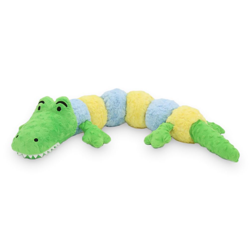 Patchwork Pet Plush Dog Toy - Interactive Multi Squeaker Snuggle Buddy - Gatorpillar