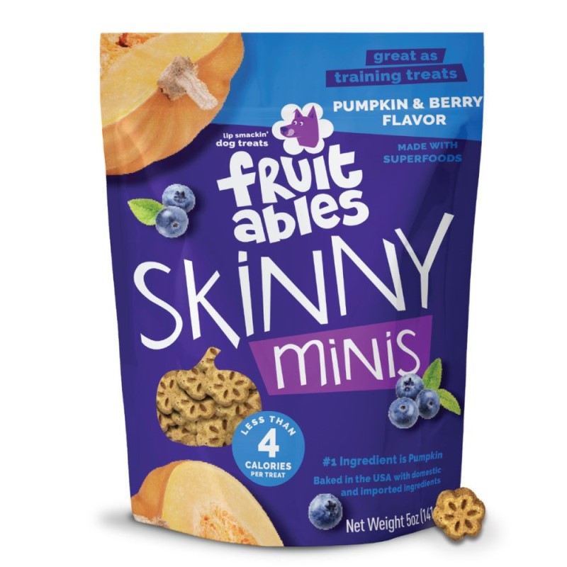 Fruitables - Skinny Minis® Dog Treat - Big Flavor Low Calorie Soft Chews with Superfoods- Pumpkin & Berry