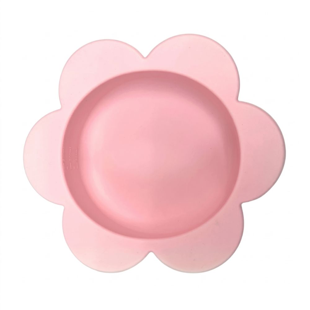 Precious Tails Silicone Floral Pet Food & Water Bowl with Non Skid Suction Base - Pink